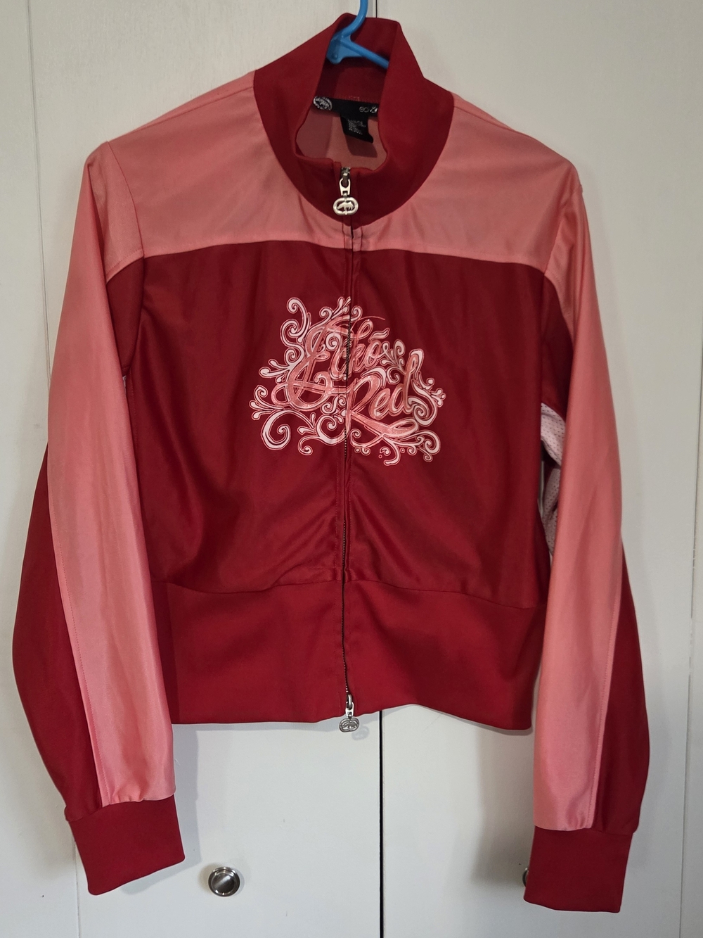 Vtg Echo Red Pink Track Jacket Womens XL